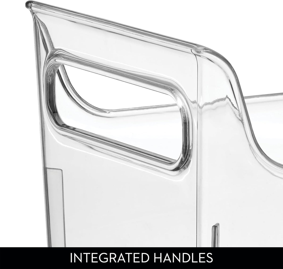 Plastic Condiment Organizer with Handles, Set of 4, Clear | For Fridge, Made in USA