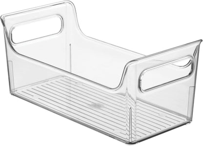 Plastic Condiment Organizer with Handles, Set of 4, Clear | For Fridge, Made in USA