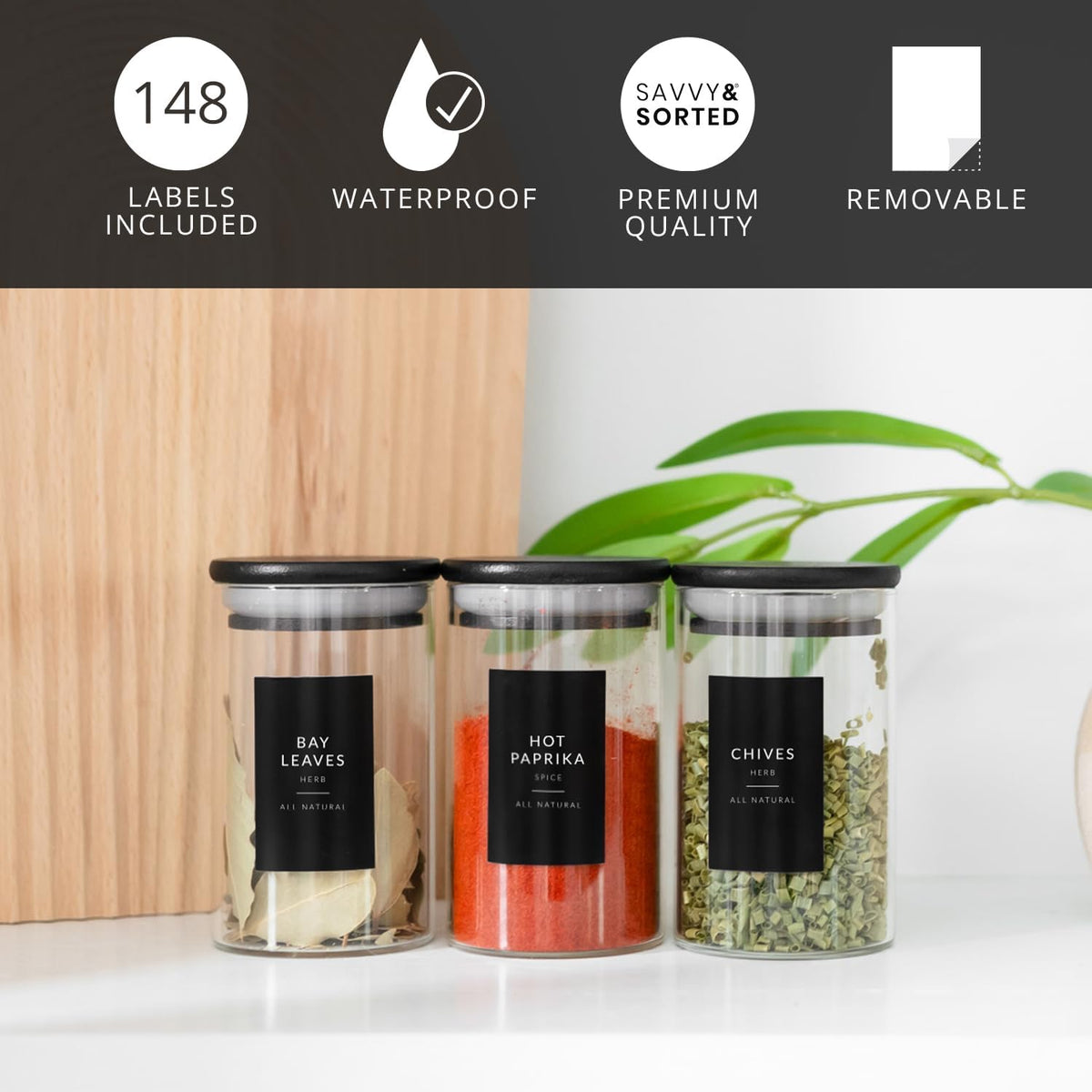 Indian Spice Labels Stickers for Jars and Lids - 96 South Asian Spice Jar Labels Waterproof Preprinted, Seasoning Herb Stickers for Containers Kitchen Pantry Organization