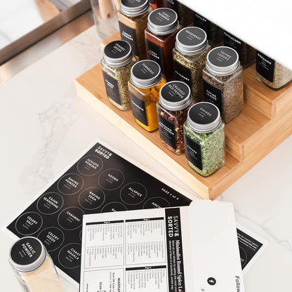 Indian Spice Labels Stickers for Jars and Lids - 96 South Asian Spice Jar Labels Waterproof Preprinted, Seasoning Herb Stickers for Containers Kitchen Pantry Organization