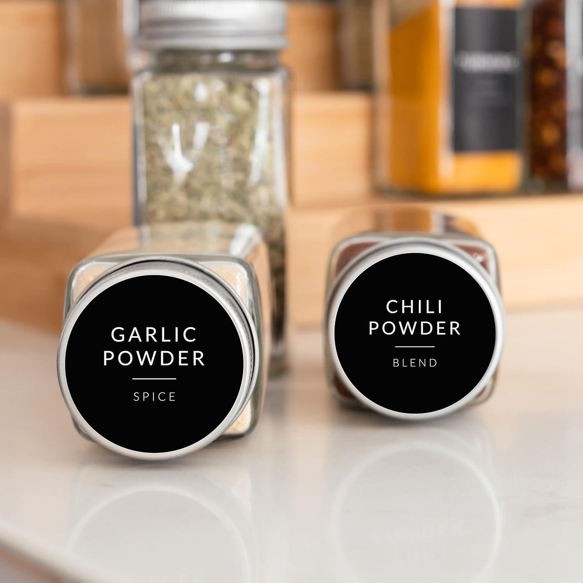 Indian Spice Labels Stickers for Jars and Lids - 96 South Asian Spice Jar Labels Waterproof Preprinted, Seasoning Herb Stickers for Containers Kitchen Pantry Organization
