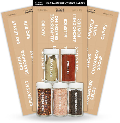 Indian Spice Labels Stickers for Jars and Lids - 96 South Asian Spice Jar Labels Waterproof Preprinted, Seasoning Herb Stickers for Containers Kitchen Pantry Organization