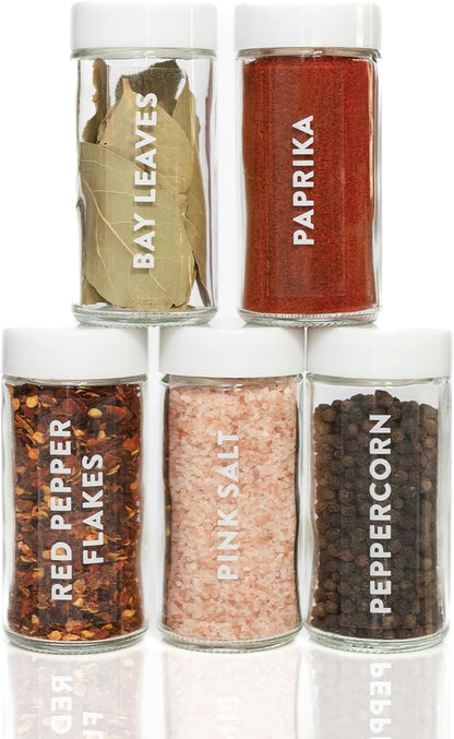 Indian Spice Labels Stickers for Jars and Lids - 96 South Asian Spice Jar Labels Waterproof Preprinted, Seasoning Herb Stickers for Containers Kitchen Pantry Organization