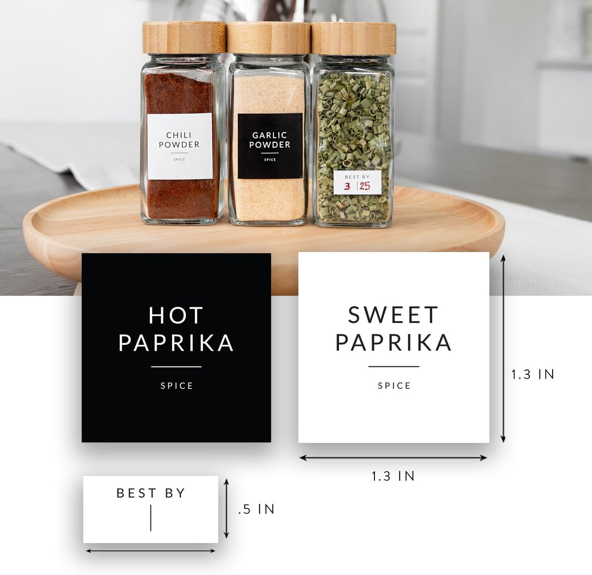 Indian Spice Labels Stickers for Jars and Lids - 96 South Asian Spice Jar Labels Waterproof Preprinted, Seasoning Herb Stickers for Containers Kitchen Pantry Organization