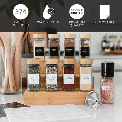Indian Spice Labels Stickers for Jars and Lids - 96 South Asian Spice Jar Labels Waterproof Preprinted, Seasoning Herb Stickers for Containers Kitchen Pantry Organization