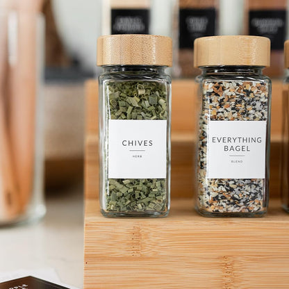 Indian Spice Labels Stickers for Jars and Lids - 96 South Asian Spice Jar Labels Waterproof Preprinted, Seasoning Herb Stickers for Containers Kitchen Pantry Organization