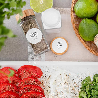Indian Spice Labels Stickers for Jars and Lids - 96 South Asian Spice Jar Labels Waterproof Preprinted, Seasoning Herb Stickers for Containers Kitchen Pantry Organization