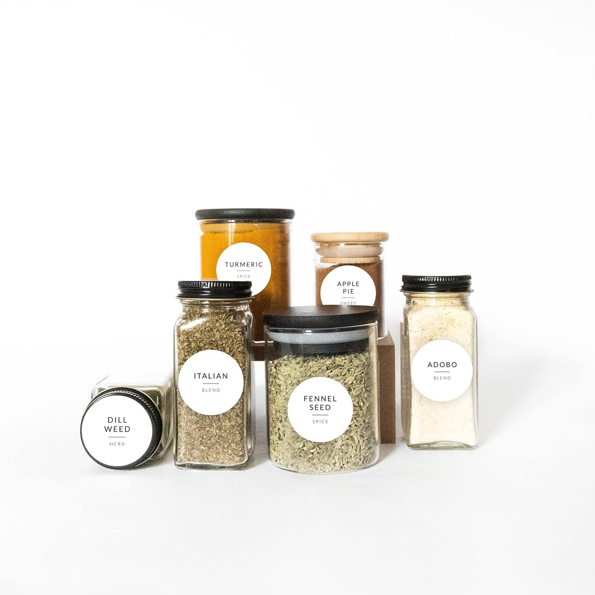 Indian Spice Labels Stickers for Jars and Lids - 96 South Asian Spice Jar Labels Waterproof Preprinted, Seasoning Herb Stickers for Containers Kitchen Pantry Organization