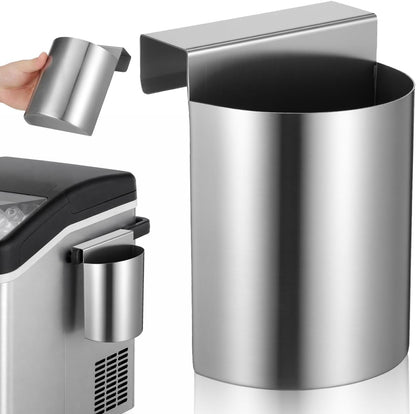 Ice Scoop Holder, Stainless Steel Ice Scoop and Holder Hanging Organizer for Fridge Shelf, Freezer, Pantry, Supermarket, 6.48 x 4.72 x 3.93 in