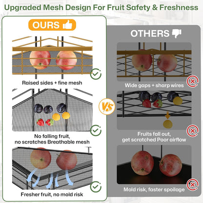 Fruit Basket for Kitchen Corner: Space-Saving 2-Tier