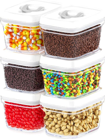 Airtight Food Storage Containers with White Lids 2L - 4 Pc Clear Plastic Pantry Snacks Kitchen Container, Baking Supplies, 4LB Sugar & Flour Canister BPA-Free