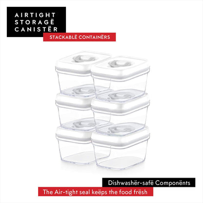 Airtight Food Storage Containers with White Lids 2L - 4 Pc Clear Plastic Pantry Snacks Kitchen Container, Baking Supplies, 4LB Sugar & Flour Canister BPA-Free