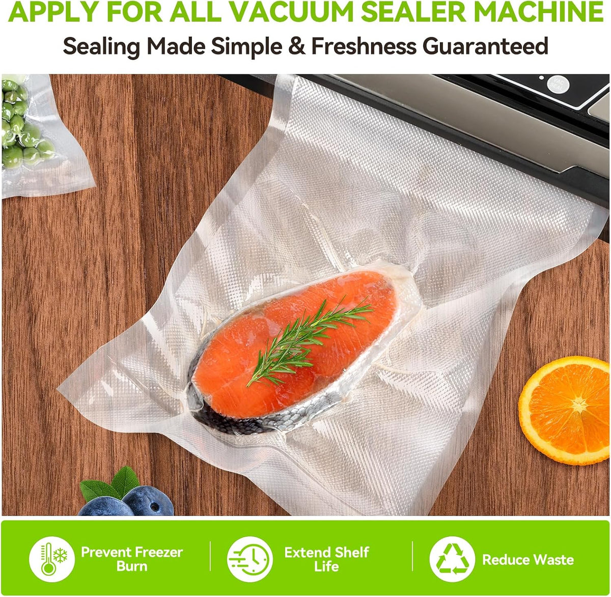 8" x 150' Food Vacuum Sealer Bags Rolls with Cutter Dispenser for Food Storage, Heavy Duty Vacuum Seal Bags for Sous Vide, Meal Prep,Freezer and Long Term Preservation,BPA-Free