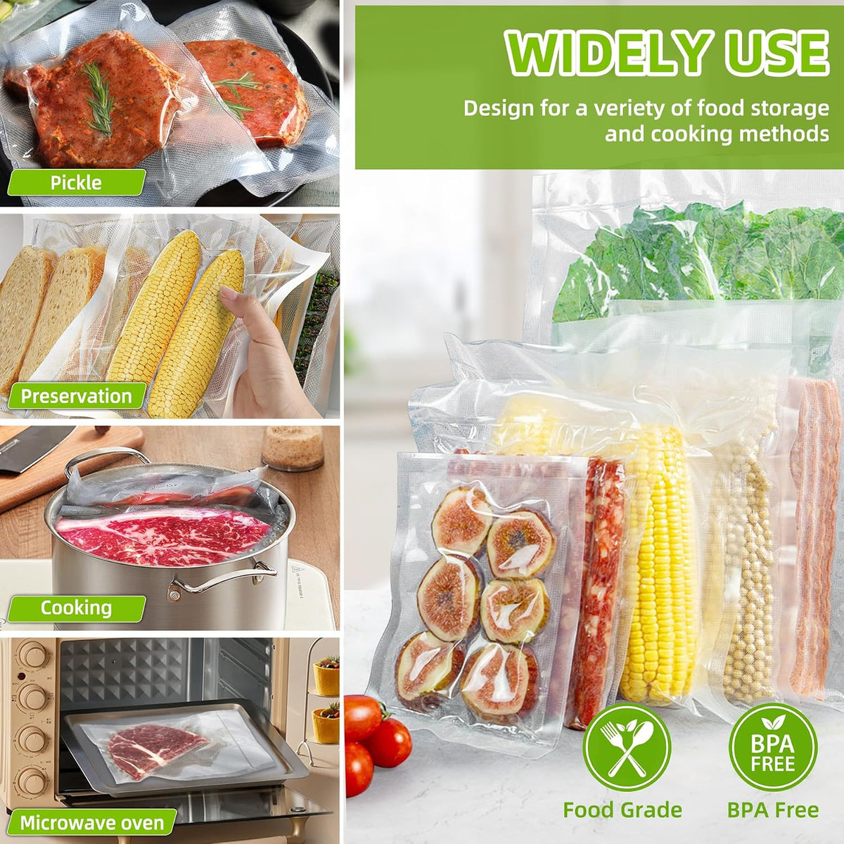 8" x 150' Food Vacuum Sealer Bags Rolls with Cutter Dispenser for Food Storage, Heavy Duty Vacuum Seal Bags for Sous Vide, Meal Prep,Freezer and Long Term Preservation,BPA-Free