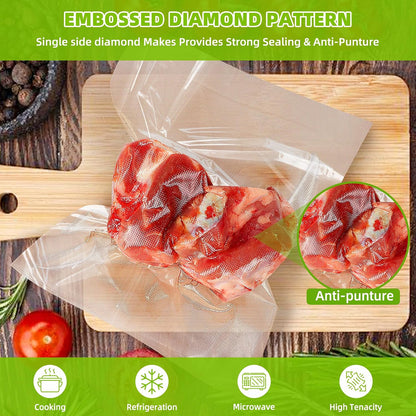 8" x 150' Food Vacuum Sealer Bags Rolls with Cutter Dispenser for Food Storage, Heavy Duty Vacuum Seal Bags for Sous Vide, Meal Prep,Freezer and Long Term Preservation,BPA-Free