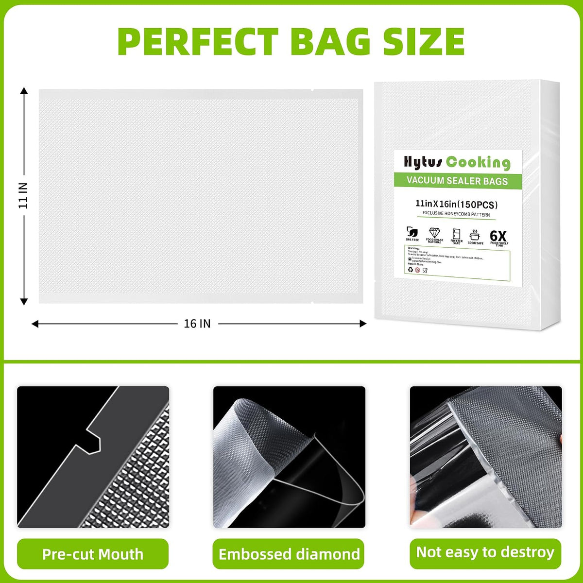 8" x 150' Food Vacuum Sealer Bags Rolls with Cutter Dispenser for Food Storage, Heavy Duty Vacuum Seal Bags for Sous Vide, Meal Prep,Freezer and Long Term Preservation,BPA-Free