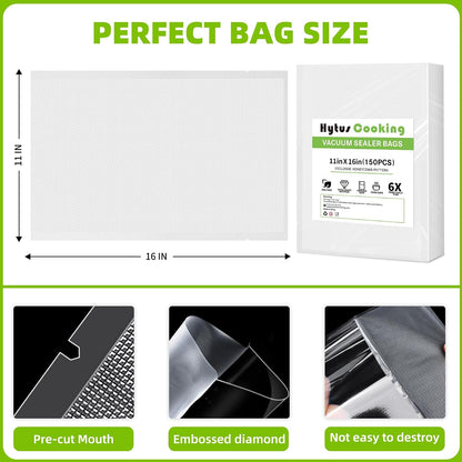 8" x 150' Food Vacuum Sealer Bags Rolls with Cutter Dispenser for Food Storage, Heavy Duty Vacuum Seal Bags for Sous Vide, Meal Prep,Freezer and Long Term Preservation,BPA-Free