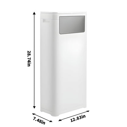 Trash Can with Lid, Large Tall 8 Gallon Commercial Trash Can,White