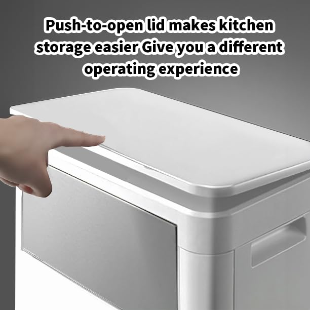 Trash Can with Lid, Large Tall 8 Gallon Commercial Trash Can,White