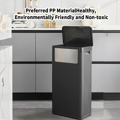 Trash Can with Lid, Large Tall 8 Gallon Commercial Trash Can,White