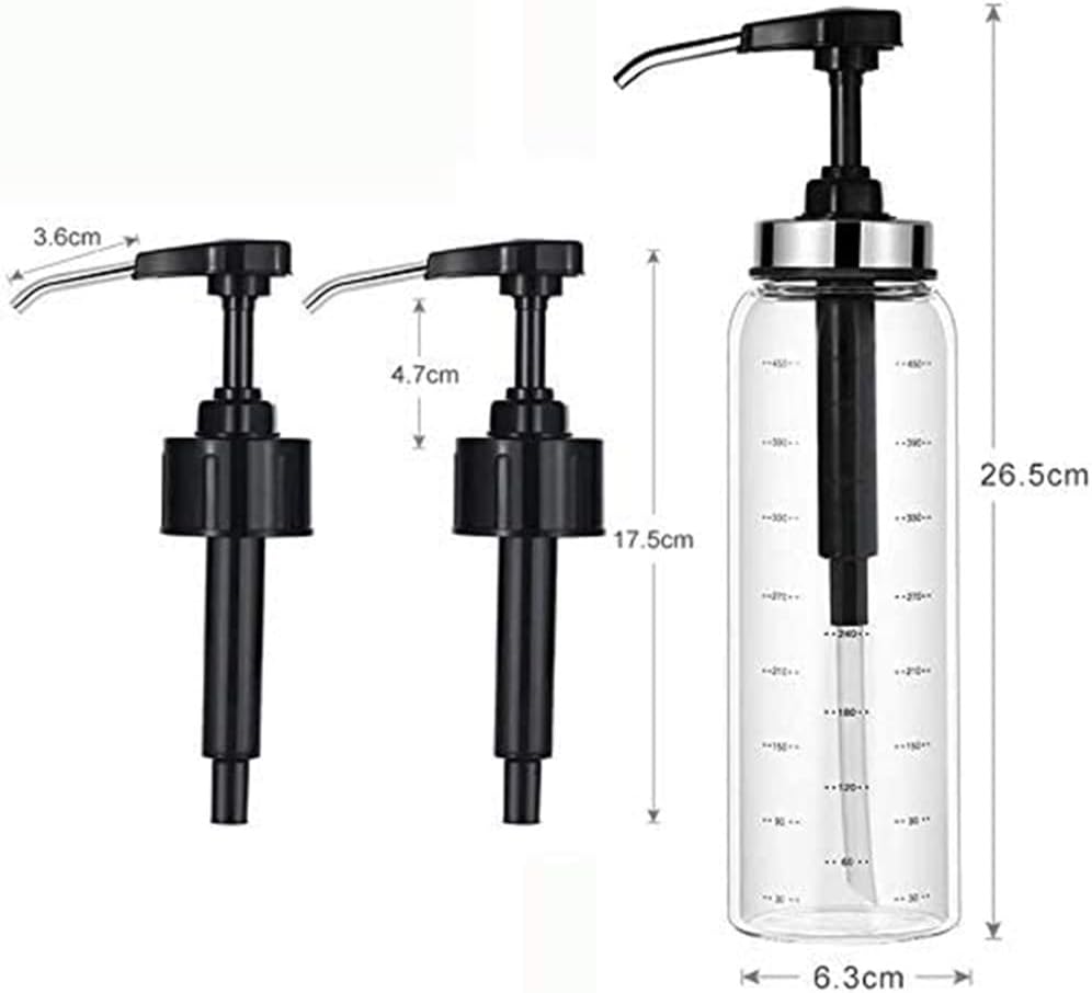Sauce Squeeze Bottle Set, No Drip Glass, 17 Oz Big Olive Oil Dispenser, Ketchup & Dressing Bottle, Sticky Sauce Squeezer for Kitchen & BBQ (2 Pack)