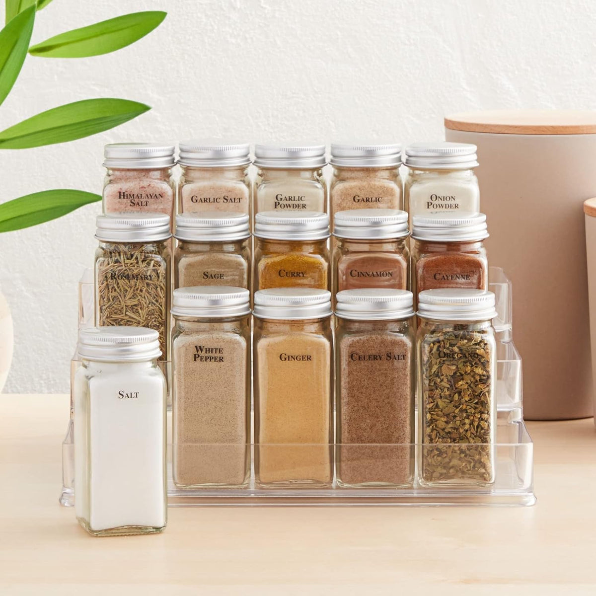 Spice Labels Stickers for Jars & Lids - 125-Pack Black Rectangular 1.57 x 0.47 in - Pre-Made & Blank Herb, Seasoning & Spice Jar Labels - Waterproof Adhesive for Kitchen Organization