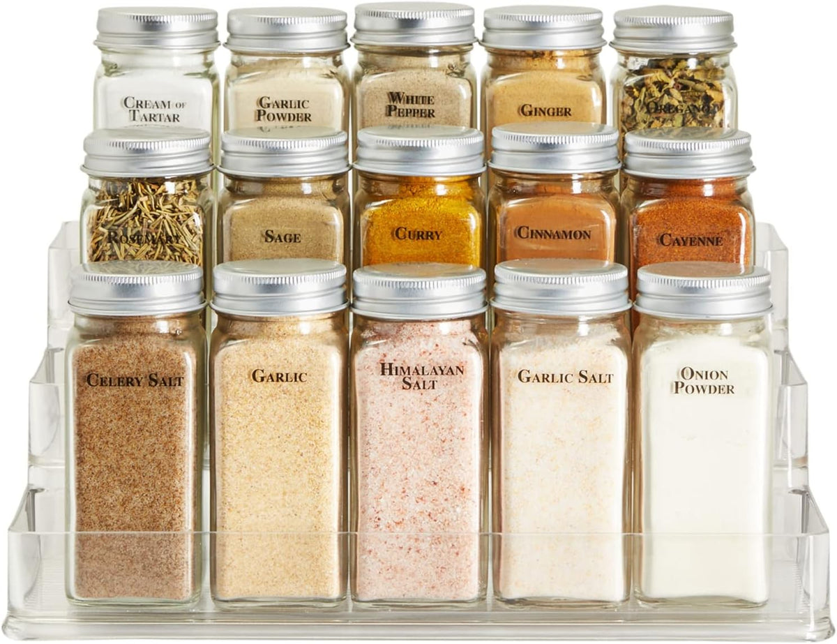 Spice Labels Stickers for Jars & Lids - 125-Pack Black Rectangular 1.57 x 0.47 in - Pre-Made & Blank Herb, Seasoning & Spice Jar Labels - Waterproof Adhesive for Kitchen Organization