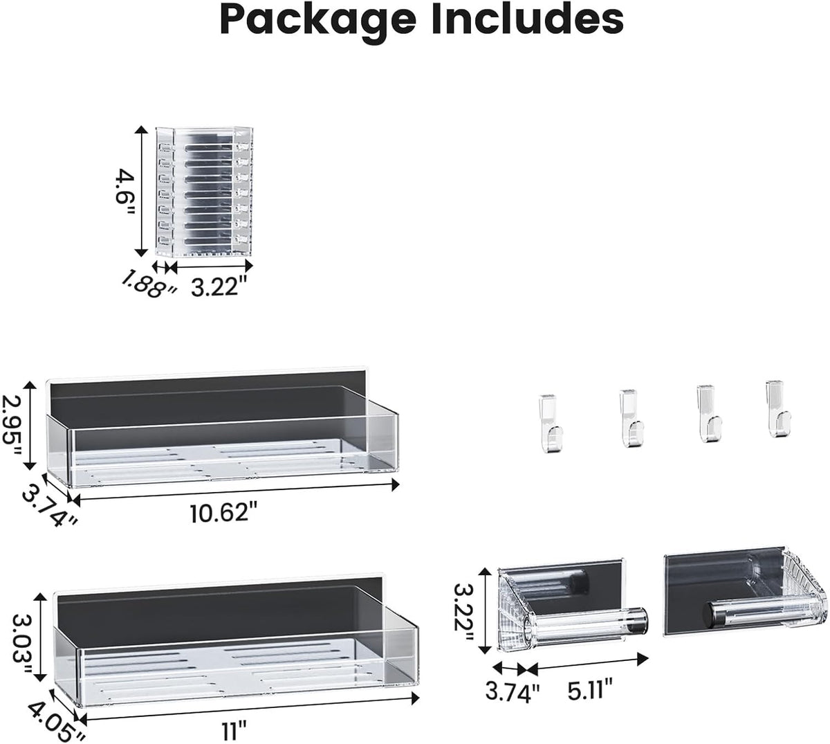 Magnetic Spice Rack for Refrigerator, Magnetic Shelf,Fridge Magnet Organizer with Paper Towel Holder,Utensils Racks,Hook Rack,Fridge Organizers and Storage Black
