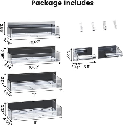 Magnetic Spice Rack for Refrigerator, Magnetic Shelf,Fridge Magnet Organizer with Paper Towel Holder,Utensils Racks,Hook Rack,Fridge Organizers and Storage Black