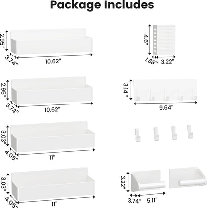 Magnetic Spice Rack for Refrigerator, Magnetic Shelf,Fridge Magnet Organizer with Paper Towel Holder,Utensils Racks,Hook Rack,Fridge Organizers and Storage Black