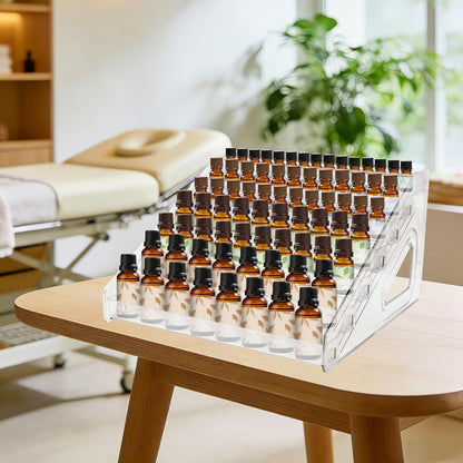 7 Tier Essential Oil Organizer Clear Essential Oil Holder Essential Oil Storage Shelf Holds 5ml 10ml 15ml 30ml for Countertop Stand Display Nail Polish Makeup (1 Pcs)