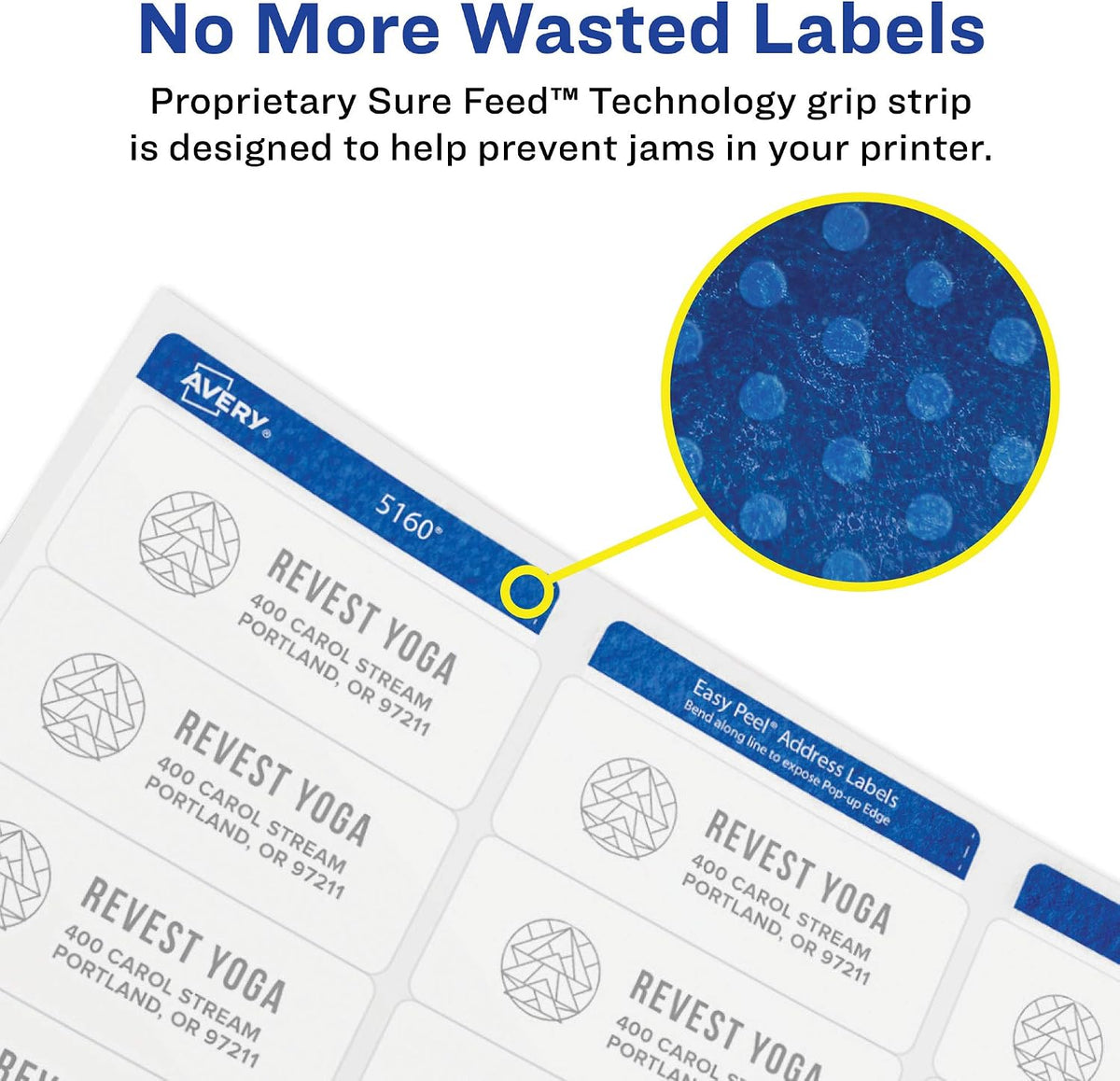 Round Printable Labels, 2.5" Diameter, Matte White, Sure Feed Technology, Laser & Inkjet Compatible, 300 Blank Labels Total, Great for Branding, Packages, School Supplies, and More (5294)