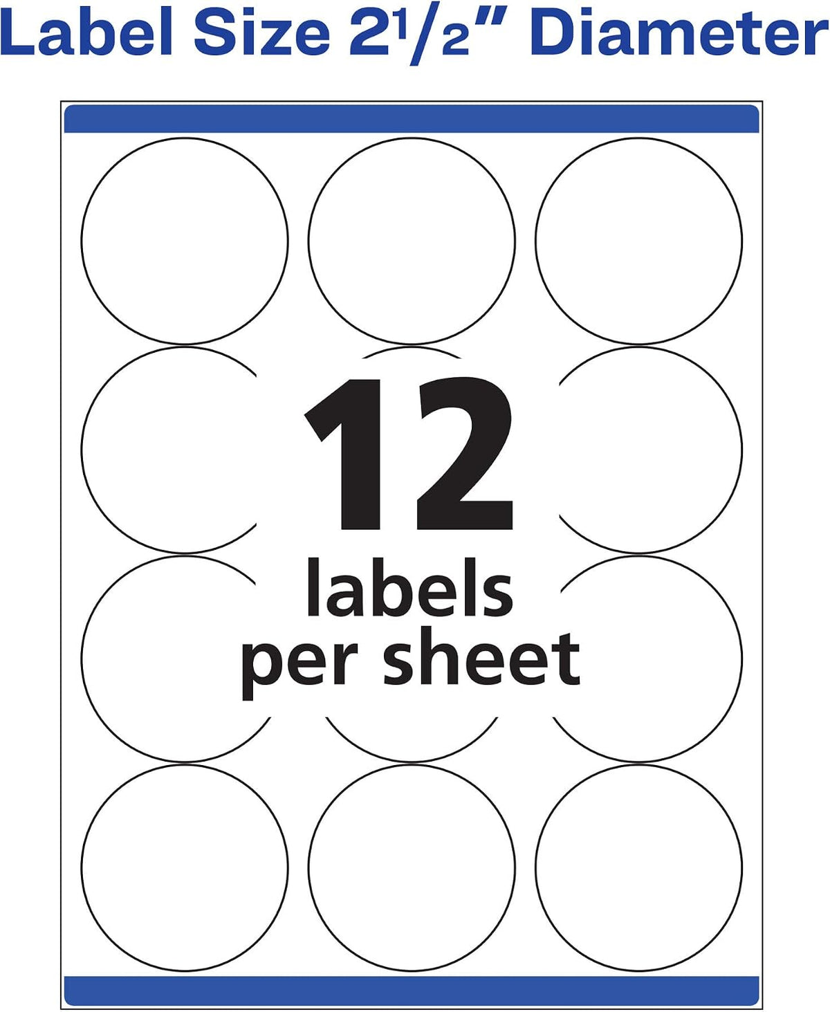 Round Printable Labels, 2.5" Diameter, Matte White, Sure Feed Technology, Laser & Inkjet Compatible, 300 Blank Labels Total, Great for Branding, Packages, School Supplies, and More (5294)