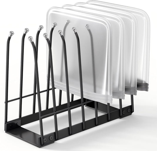 Reusable Bag Drying Rack, Bag Dryer Stand for Reusable Food Storage Bags, Ziplock & Vacuum Bags, Rustproof Kitchen Drying Rack, Silver