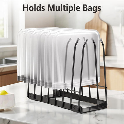 Reusable Bag Drying Rack, Bag Dryer Stand for Reusable Food Storage Bags, Ziplock & Vacuum Bags, Rustproof Kitchen Drying Rack, Silver
