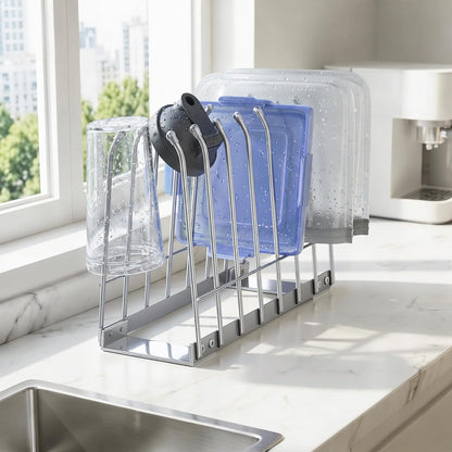 Reusable Bag Drying Rack, Bag Dryer Stand for Reusable Food Storage Bags, Ziplock & Vacuum Bags, Rustproof Kitchen Drying Rack, Silver