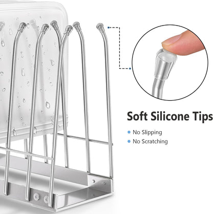 Reusable Bag Drying Rack, Bag Dryer Stand for Reusable Food Storage Bags, Ziplock & Vacuum Bags, Rustproof Kitchen Drying Rack, Silver