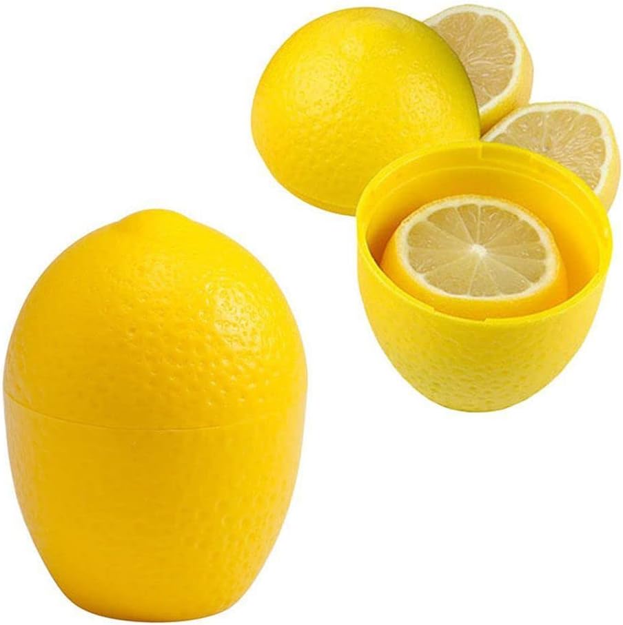 Lemon Storage Containers Lime Saver Fresh Keeper Fruit Storage Holder for Fridge Lemon Shaped Holder Lime See Through Moist Reusable Plastic Fresh