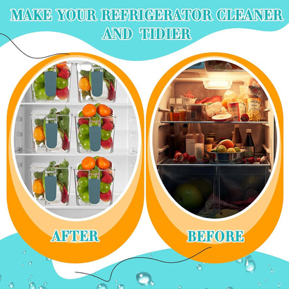3 Divided Ice Bin for Freezer Bucket Ice Container for Freezer with Lid and Scoop Set Ices Storage Container Plastic Clear Pull out Handle Organizer Cubes Cabinet, 10.83 x 5.91 x 6.1 Inches