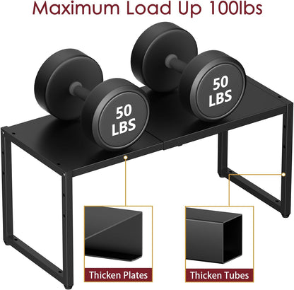 Expandable Metal Storage Shelves, 110LBS Heavy Duty Shelving Units and Storage for Pots Pans Small Appliances, Adjustable Metal Storage Shelf Organizer Rack for Kitchen Cabinets Closet Pantry Garage