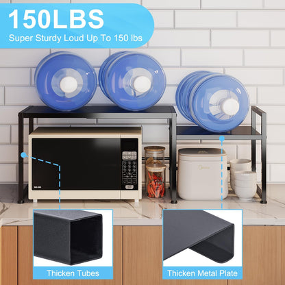 Expandable Metal Storage Shelves, 110LBS Heavy Duty Shelving Units and Storage for Pots Pans Small Appliances, Adjustable Metal Storage Shelf Organizer Rack for Kitchen Cabinets Closet Pantry Garage