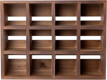 MyGift Rustic Wood Bottle Storage Crate, 12 Slot Beer Holder Caddy
