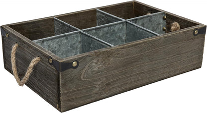 MyGift Rustic Wood Bottle Storage Crate, 12 Slot Beer Holder Caddy