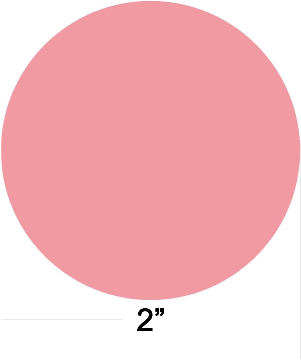 2 Inch Round Pink Thermal Labels - 500 Adhesive Stickers for Shipping, Barcode, QR Code | Compatible with Thermal Printers | Custom Logo, Business Branding, Inventory Stickers