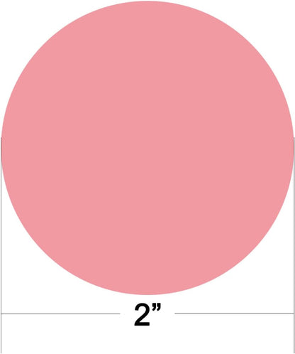 2 Inch Round Pink Thermal Labels - 500 Adhesive Stickers for Shipping, Barcode, QR Code | Compatible with Thermal Printers | Custom Logo, Business Branding, Inventory Stickers