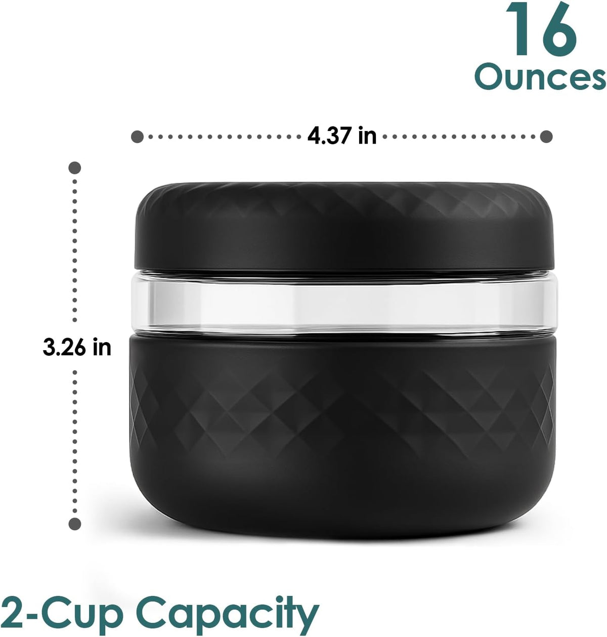 24 oz/3 Cup Glass Lunch Bowl Container with Lid, Leak & Spill Proof