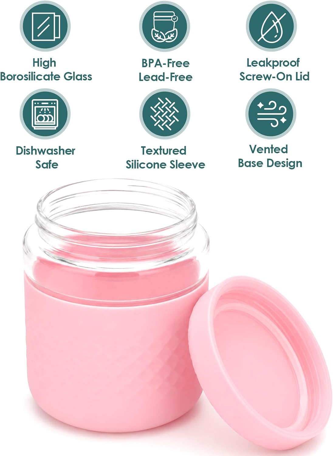 24 oz/3 Cup Glass Lunch Bowl Container with Lid, Leak & Spill Proof