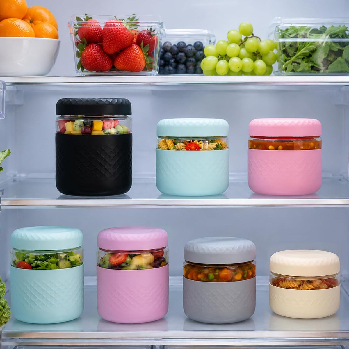 24 oz/3 Cup Glass Lunch Bowl Container with Lid, Leak & Spill Proof
