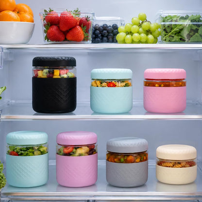 24 oz/3 Cup Glass Lunch Bowl Container with Lid, Leak & Spill Proof