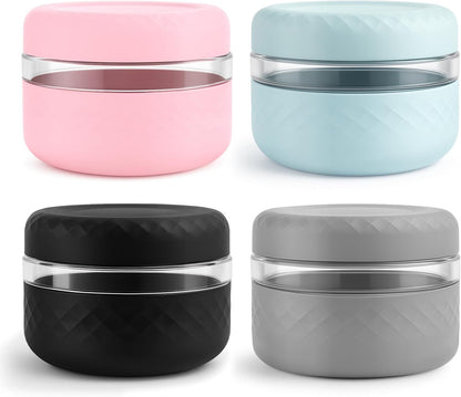 24 oz/3 Cup Glass Lunch Bowl Container with Lid, Leak & Spill Proof